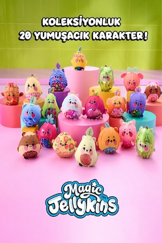 Magic Jellykins Sürpriz Peluş Oyuncak Suyla Açılan 1 Adet Sürpriz Model Koleksiyon Figürü - 7.6 Cm Çok Renkli