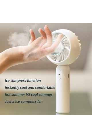 Buz Sıkıştırma Fan Usb Şarj Edilebilir Taşınabilir Mini Rüzgar Taşınabilir Buz Top Soğutma Küçük Fan Pembe