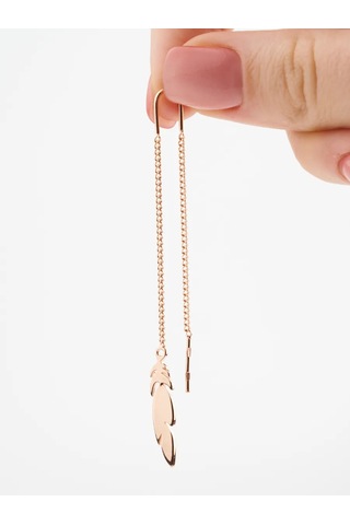 Vladlena Uzun Küpe Gümüş 925 Altın Kaplama Tüylü Çıkartmalar 287353416 Altın