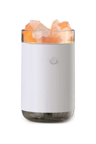 Moly Kristal Tuz Taşı Ile Renkli Işıklı Nemlendirici, Hava Temizleyici Ve Rahatlatıcı