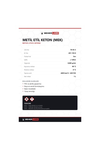 Beherlabs Metil Etil Keton Mek 1 L