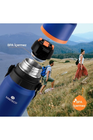 Schafer Santeco Çelik Termos 1200 Ml Mavi