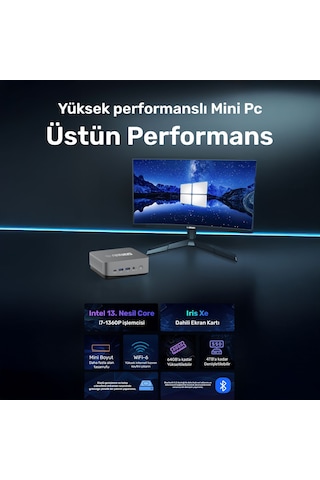 Raxius MP AD16-İ7-XE-136P001 i7-1360P 16 GB 512 GB SSD Free Dos Mini Pc