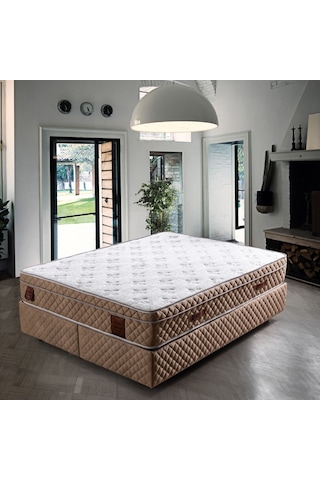 Setaymobilya Ortopedik Yatak, Diamond Açık Kahve Ortopedik Yaylı Yatak