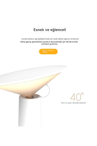 Led Göz Koruması Mantar Başucu Lambası-beyaz Beyaz