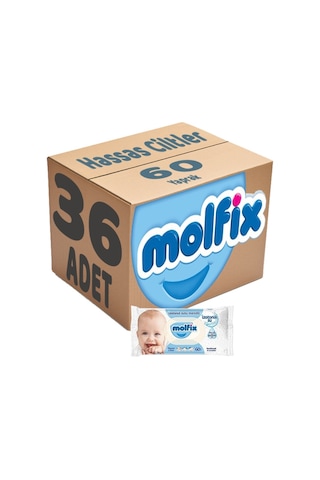 Molfix Islak Havlu Mendil Izotonik Hassas Ciltler 36 Lı Set 60 Ya