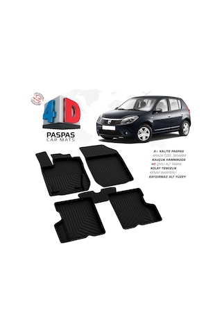 Türkmen Dacia Sandero 4d Havuzlu Paspas 2008-2013 Arası