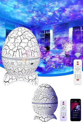 Bluetooth Hoparlör Dinozor Yumurtası Gece Masa Lambası Projektör Çok Renkli