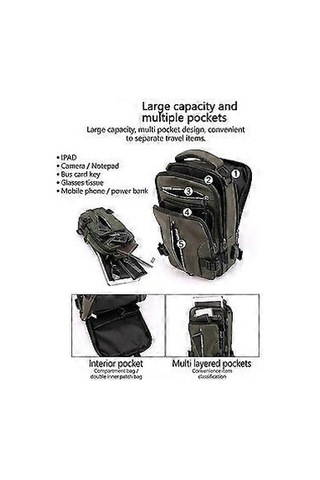 Erkek Omuz Çantası, Çapraz Askılı Çanta, Usb Portlu Hırsızlığa Karşı Göğüs Çantası Omuz Çantası Yeşil