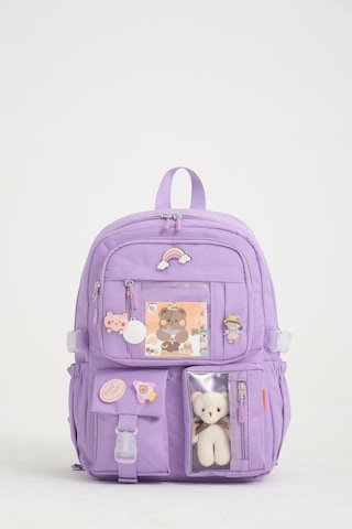 Roxbros Kawaii Kore Tarzı Ilkokul Sırt Çantası Seti Lila