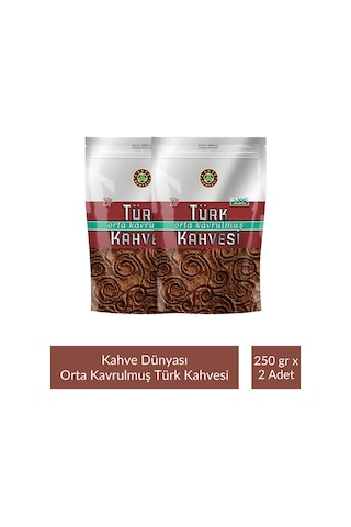 Kahve Dünyası Zıpper Türk Kahvesi Orta Kavrulmuş 250 Gr X 2 Adet Türk Kahvesi
