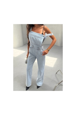 Kene Jeans Bol Paça Buz Kar Bahçıvan Kot Tulum Buz Kar