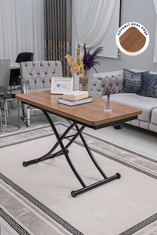 Juppo Üst Tabla Mdf Ceviz Oval Köşe Alt Siyah İçe K