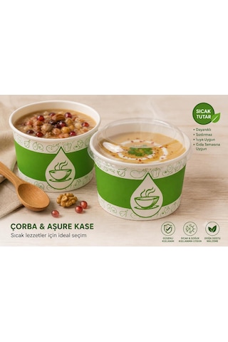 16 Oz Şeffaf Kapaklı Karton Çorba-aşure Kasesi 25 Adet 16 Oz Şeffaf Kapaklı Karton Çorba-aşure Kasesi 25 Adet