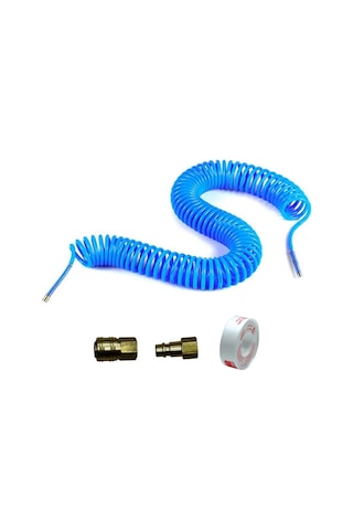 Poliüretan Spiral Hava Hortumu 5x8mm 7,5 Metre Qucik Setli