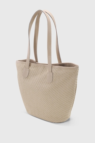 Housebags Doğal Hasır Krem Deri Askılı Plaj Çantası Hasır Krem