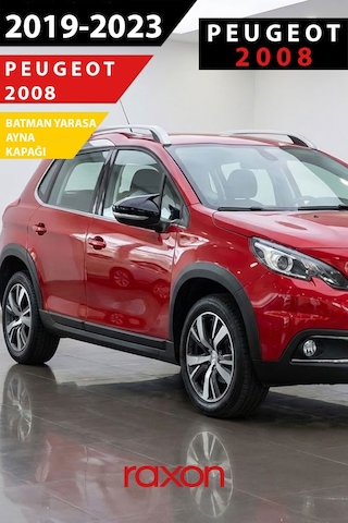 Peugeot 2008 2019 2023 Batman & Yarasa Ayna Kapağı Parlak Piano Black Sport