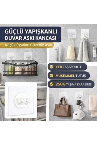 Sogud Kendinden Yapışkanlı Askı 10 Lu Set Şeffaf