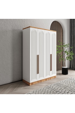 Rosa 4 Kapaklı Komple Mdf Gardırop - Elbise Dolabı