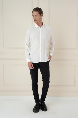 Efor Slim Fit %100 Modal Uzun Kol Klasik Beyaz Gömlek Gk 743 Beyaz