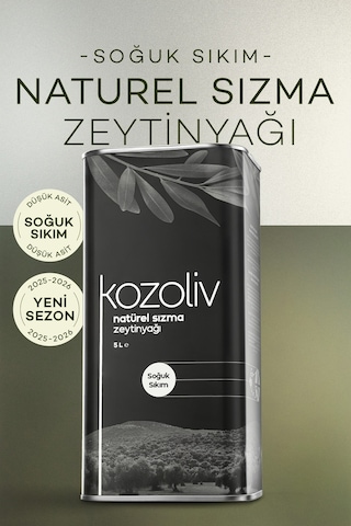 Kozoliv Soğuk Sıkım Naturel Sızma Zeytinyağı Teneke 5 L