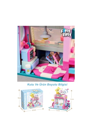 Keepley Lovely Street/sevimli Sokak Serisi Çizgi Roman Dükkanı 384 Parça Oyuncak Yapım Seti F28019