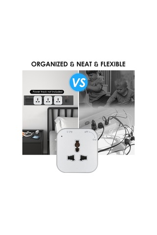 Monyee Güç Ray Sistemi İçin Uçaklı 3-pin Evrensel Soket, Akrilik Malzeme, Esnek Kullanim, Gümüş Renk Gümüş