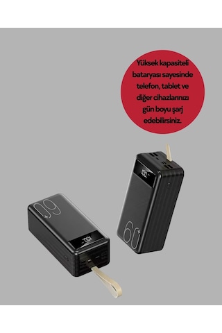 4 Çıkışlı Hızlı Şarj Destekli Powerbank Çok Renkli