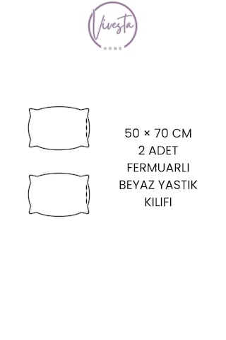 2 Li Lila Yastık Kılıfı Seti 50x70 Cm Yumuşak Dokulu, Şık Ve Dayanıklı Kumaş Beyaz