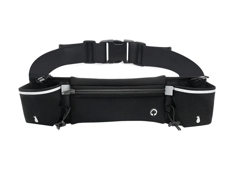 Fosenze Spor Su Şişesi Bel Çantası - Su Geçirmez Outdoor Bisiklet Maraton Bel Bantı - Telefon Kart Depolama - Unisex Siyah Çok Renkli