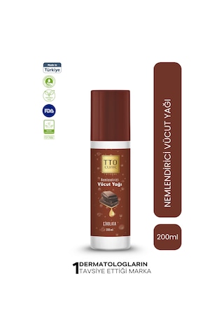 Tto Clinic Vücut Yağı Çikolata 200 Ml (Çay Ağacı Yağı/Tea Tree Oil)