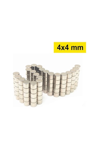 20 Adet 4x4 Mm Yuvarlak Neodyum Mıknatıs N35 Güçlü Magnet Nikel Kaplama