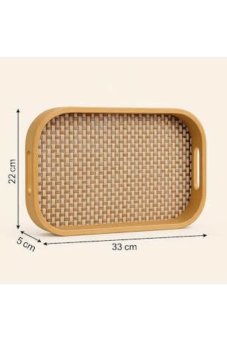 Dekorasyaa Bambu Dikdörtgen Tepsi 33cm X 22cm X 5cm Bambu