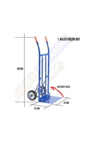 Küçük Boy Katlanır Tablalı Yük Ve Koli Taşıma El Arabası