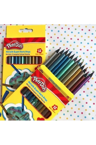 Playdoh Metalik Üçgen Kuru Boya 12 Renk
