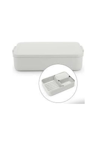 Brabantia Make Take Lıght Grey Plasitk Büyük Boy Bölmeli Yemek Taşıma Kabı 2l Gri