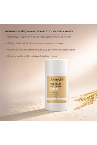 Dermokil Pirinç Mayası Beyazlatıcı Stick Kil Maskesi 30 G