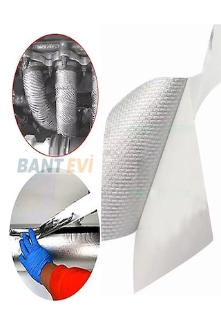 Yüksek Isıya Dayanıklı Alüminyum Bant Cam Elyaf Takviyeli Isı Kalkanı 5 CM x 5 M