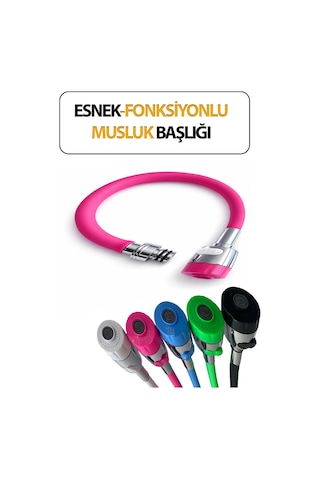 Oynar Başlıklı Spiral Esnek 2 Fonksiyonlu Lavabo & Mutfak Musluk Ucu Pembe Renkli Musluk Başlığı