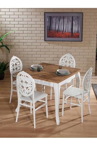 4 Adet Venüs Mutfak Balkon Sandalye-Beyaz