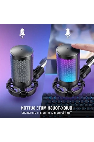Profesyonel Usb Mikrofon Seti, Oyun Ve Yayıncılar İçin Tasarlandı, Siyah