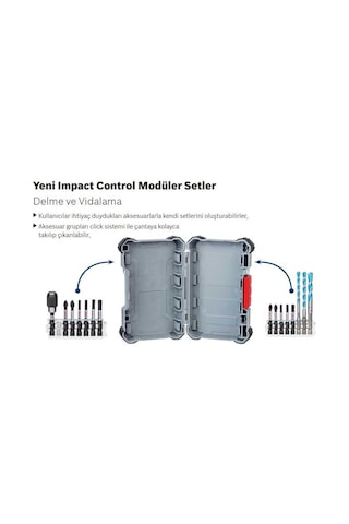 Bosch Impact Control Serisi Vidalama Ucu 8li PH2x2PZ2x2T20T30 *50mm + Standart Tutucu *60mm 2608522326