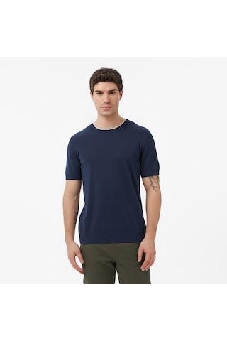 Nautica Erkek Lacivert Regular Fit Kısa Kollu Triko Düz S65110t