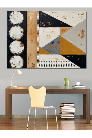 Art Deco Geometrik Soyut Sanat Dekoratif Kanvas - Mdf Ahşap Tablo