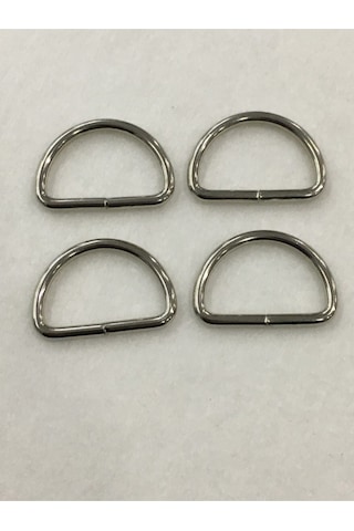 Karantuhafiye Çanta Halkası D Demir 3,5 Cm 4 Lü Set Gümüş Gümüş