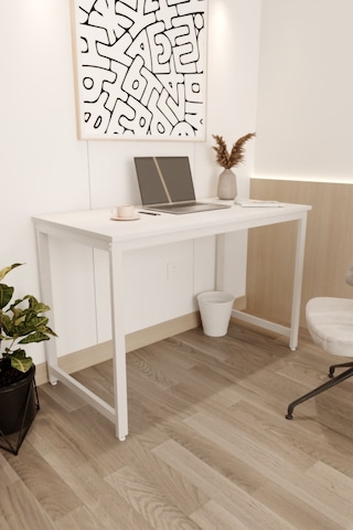 Çalışma Masası Bilgisayar Ofis Masası 60 X 120 Cm Beyaz - Beyaz