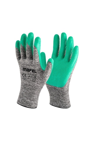 Mafel Mf-80 Camcı Yeşil Lateks İş Güvenlik Eldiven - 10/xl - 3 Çift - Paket