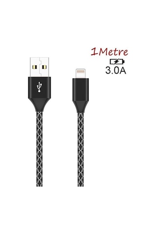 Ally Apple iPhone Uyumlu 13-12 11 3.0A Hızlı Halat Usb Şarj Kablosu 1 MM