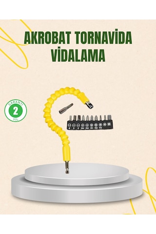 12 Parça Akrobat Vidalama Uç Seti Esnek Dar Alan Kullanım