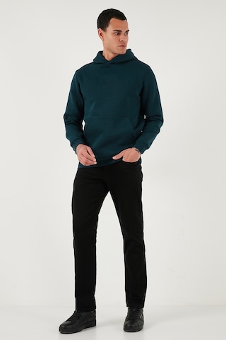 Buratti Regular Fit Kapüşonlu Kanguru Cepli Içi Tüylü Yumuşak Şardonlu Erkek Sweat 5905281 Petrol